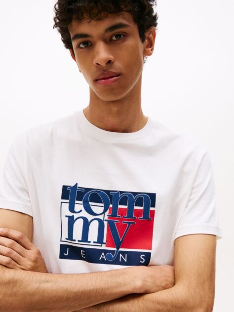White Flag Graphic Slim T-Shirt  Men