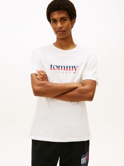 Beige Logo Jersey Crew Neck T-Shirt  Men