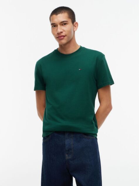 Green Tommy Flag Crew Neck T-Shirt  Men