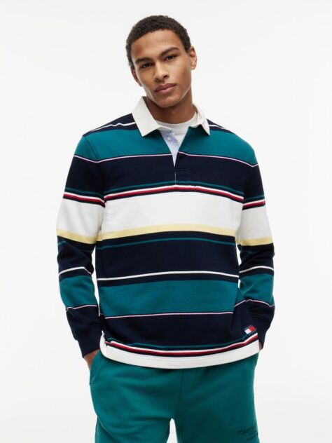 Multi Relaxed Fit Mixed Stripe Rugby Shirt  Men