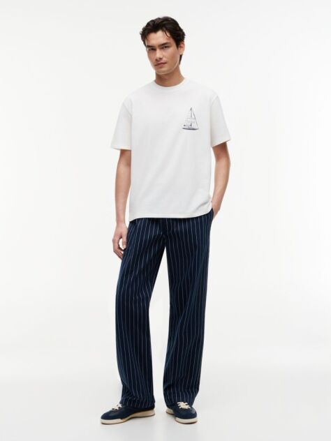 White Back Graphic Relaxed Jersey T-Shirt  Men
