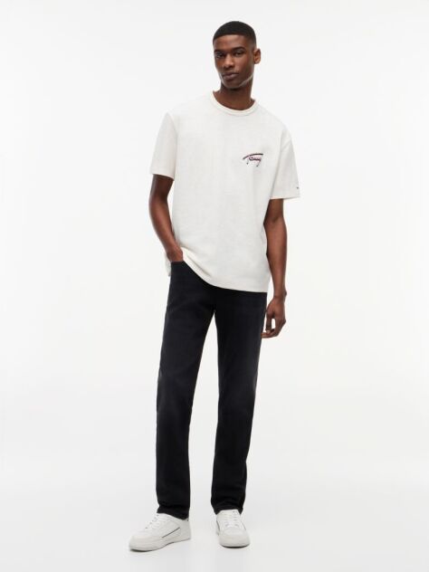 White Back Graphic Textured Relaxed T-Shirt  Men