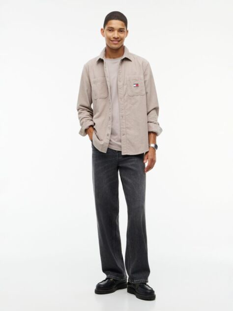 Brown Relaxed Fit Patch Pocket Corduroy Shirt  Men