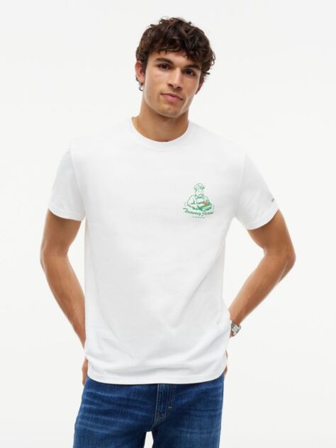 Beige Logo Jersey Crew Neck T-Shirt  Men