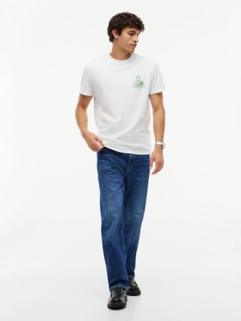 Beige Logo Jersey Crew Neck T-Shirt  Men