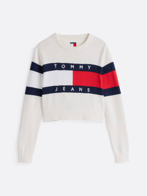 Multi Colour-Blocked Flag Relaxed Jumper  Women