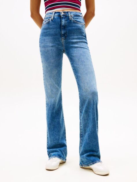 Denim High Rise Skinny Flared Leg Jeans  Women