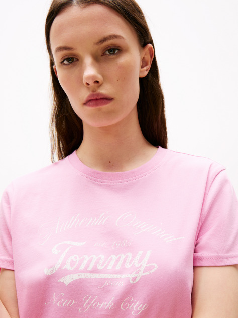 Pink Regular Essential Logo Tee Extended  Women