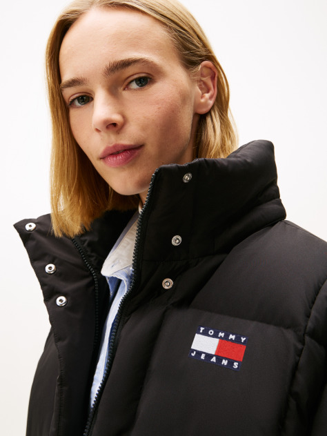 Black Down Hooded Alaska Puffer Jacket  Women