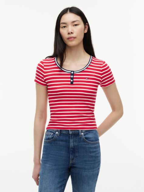 Multi Slim Henley T-Shirt  Women