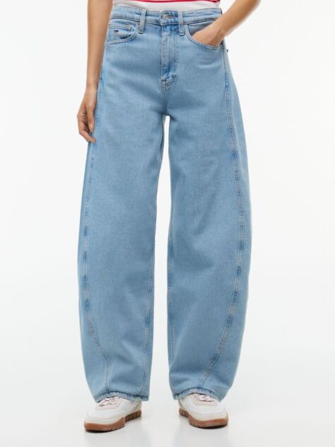 Denim Twisted Seam Mid Rise Barrel Jeans  Women