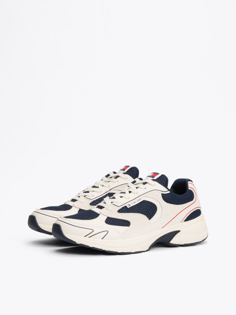 Multi Colour-Blocked Mixed Texture Trainers  Men