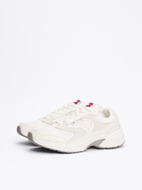 Beige Metallic Contrast Trainers  Women