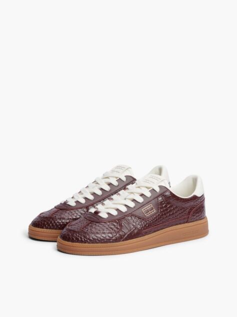 Red The Greenwich Croco-Print Leather Sneakers  Women