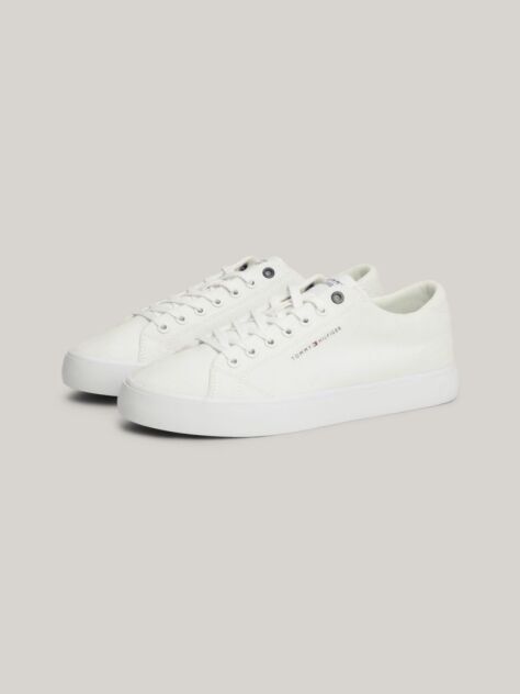 White Essential Canvas Lace-Up Trainers  Men