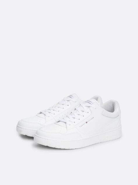 White Leather Basketball Trainers  Men