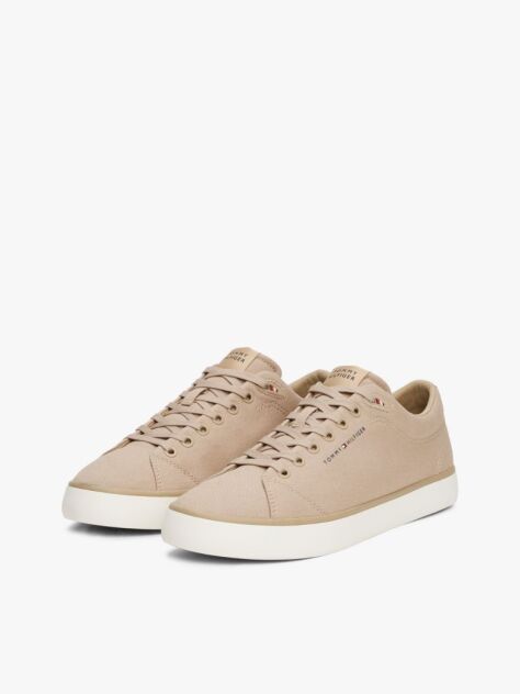 Beige Logo Patch Trainers  Men