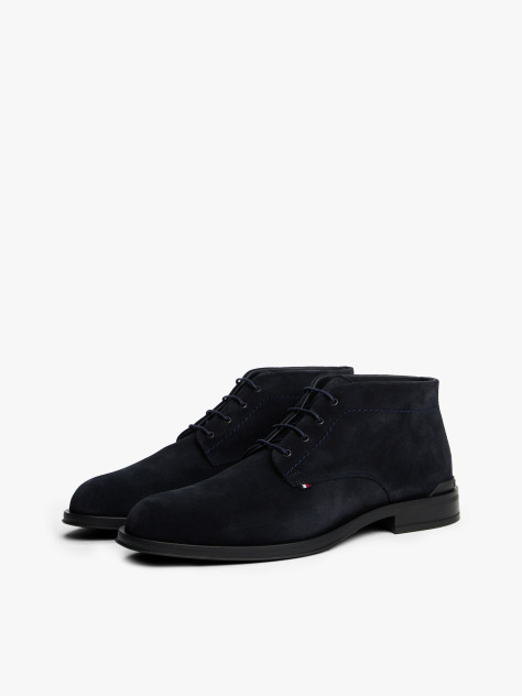 Blue Suede Lace-Up Boots  Men