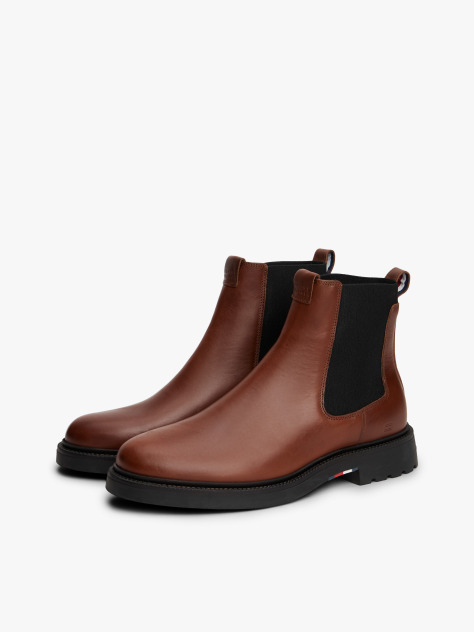 Brown Lightweight Leather Chelsea Boots  Men