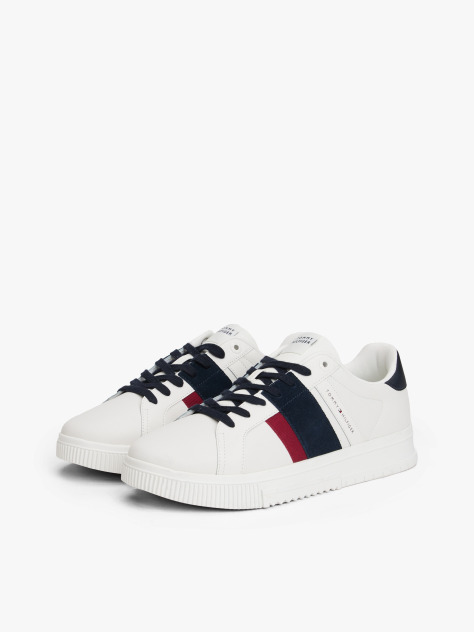 Beige Mixed Texture Fine Cleat Trainers  Men