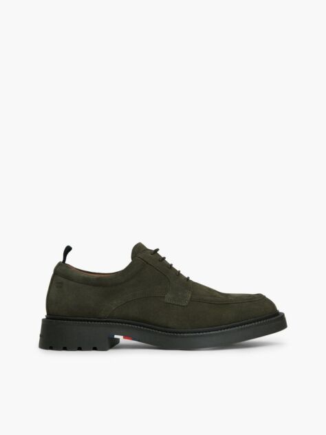 Green Suede Lace-Up Derby Shoes  Men