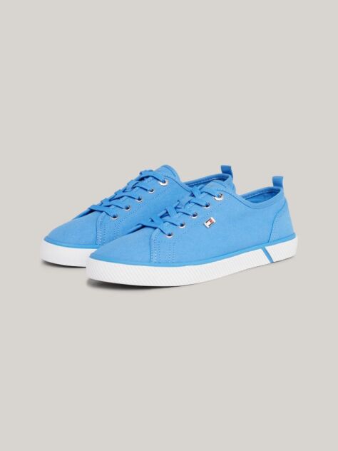 Blue Enamel Flag Canvas Trainers  Women
