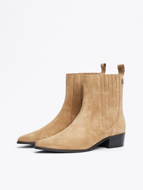 Brown Suede Cowboy Chelsea Boots  Women