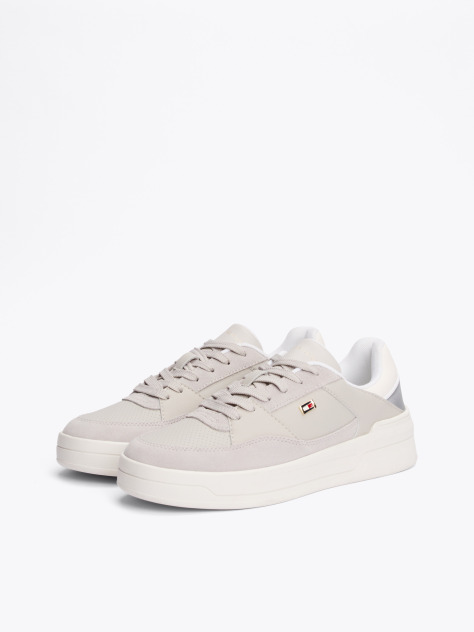 Grey Metallic Panel Basketball Trainers  Women