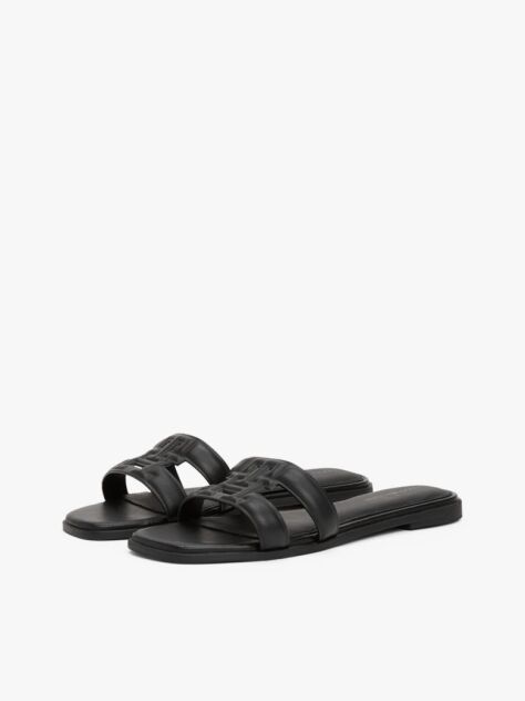 Black Leather TH Monogram Mules  Women