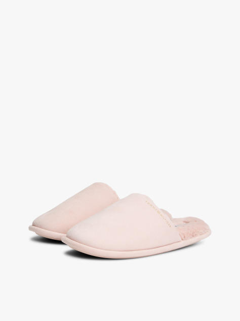 Pink Microsuede Logo Slippers  Women