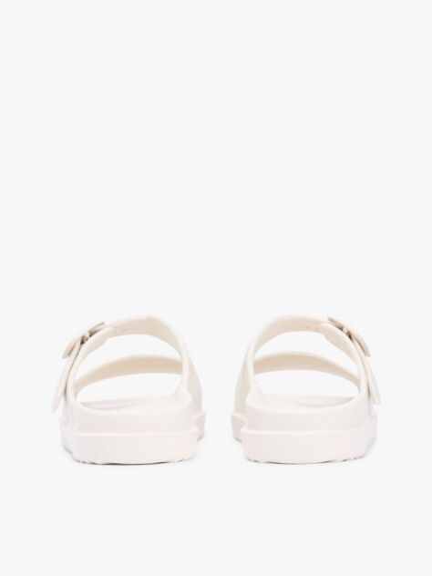 Beige Double Strap Enamel Flag Lightweight Sandals  Women