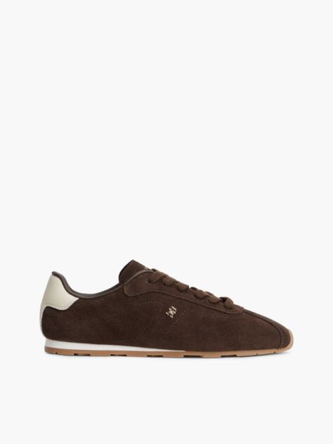 Brown Suede TH Monogram Low Profile Trainers  Women