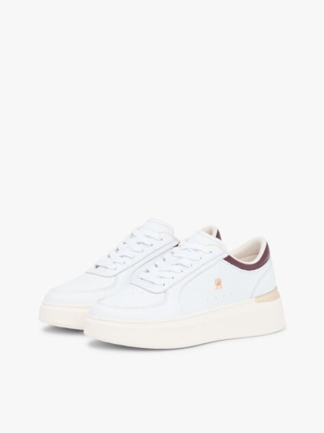 Multi Metallic Heel Leather Platform Trainers  Women