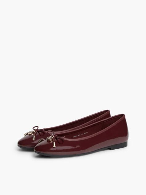 Red Patent Leather Padlock Charm Ballerinas  Women