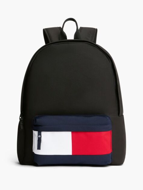 Black Kids' Essential Signature Colour-Blocked Pocket Backpack  Kids Unisex