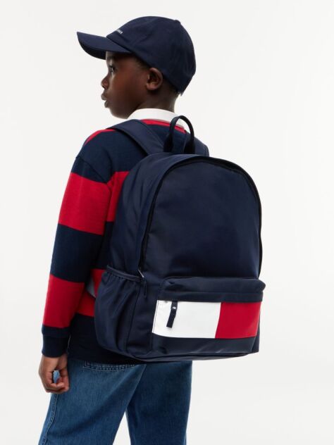 Blue Kids' Essential Signature Colour-Blocked Pocket Backpack  Kids Unisex