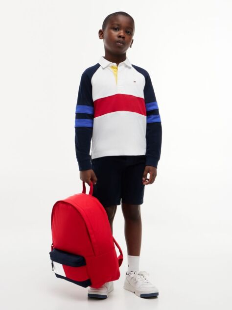 Red Kids' Essential Signature Colour-Blocked Pocket Backpack  Kids Unisex