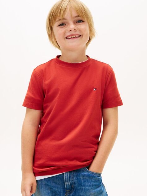 Red Essential Organic Cotton T-Shirt  Boys