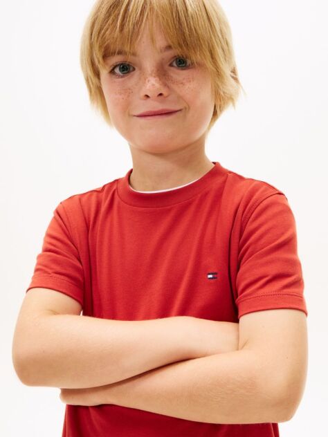 Red Essential Organic Cotton T-Shirt  Boys