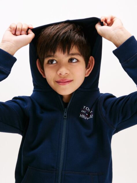 Blue Logo Zip-Thru Hoody  Boys