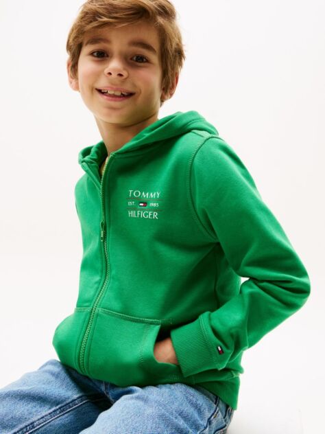 Green Logo Zip-Thru Hoody  Boys