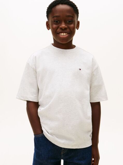 Grey Flag Embroidery Crew Neck T-Shirt  Boys