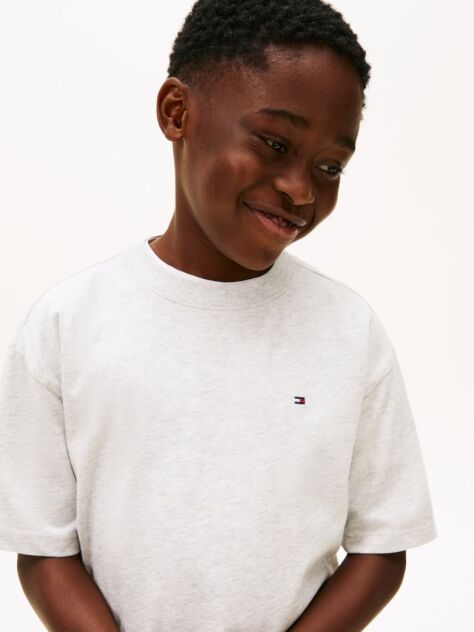 Grey Flag Embroidery Crew Neck T-Shirt  Boys