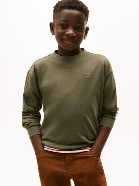 Green Essential Jersey Long Sleeve T-Shirt  Boys