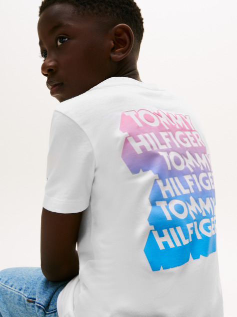 White Graffiti Logo Print T-Shirt  Boys