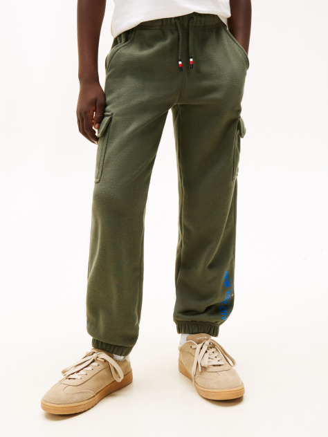 Green NYC Print Cargo Sweatpants  Boys
