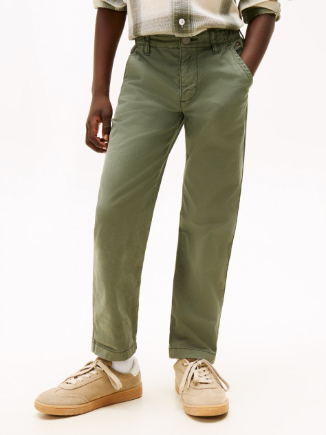 Green Essential Herringbone Cargo Trousers  Boys