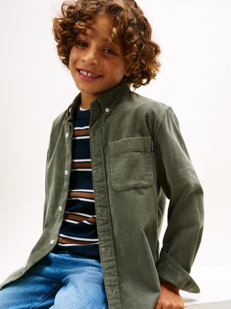 Green Regular Fit Corduroy Shirt  Boys