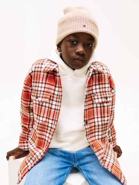 Multi Regular Fit Check Twill Overshirt  Boys