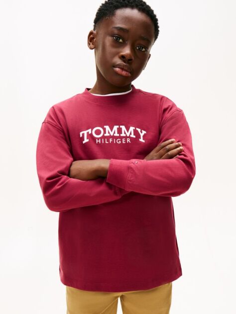 Red Logo Print Long Sleeve T-Shirt  Boys